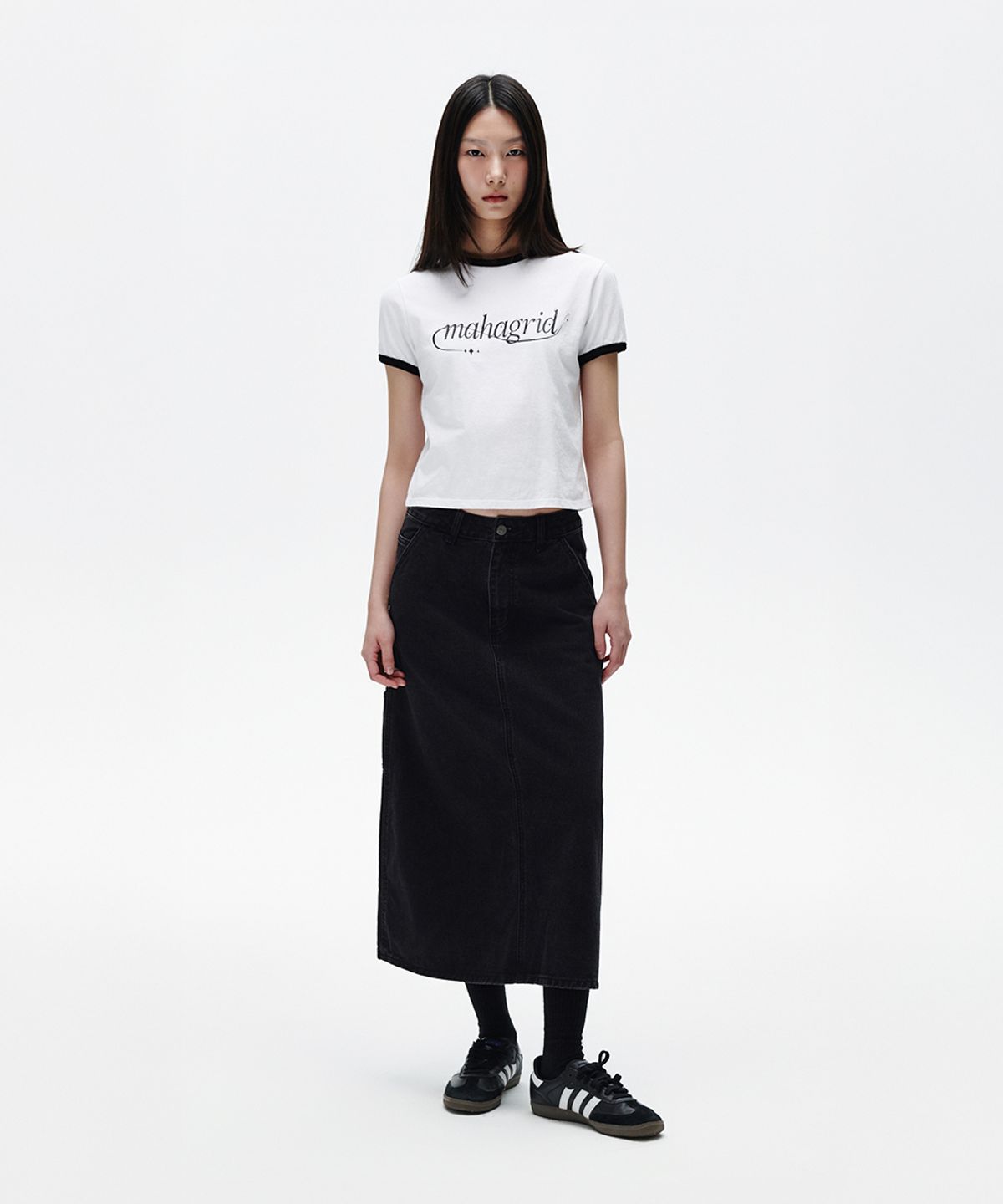 마하그리드(MAHAGRID) SHOOTING STAR RINGER TEE WHITE(MG2FMFT585A)