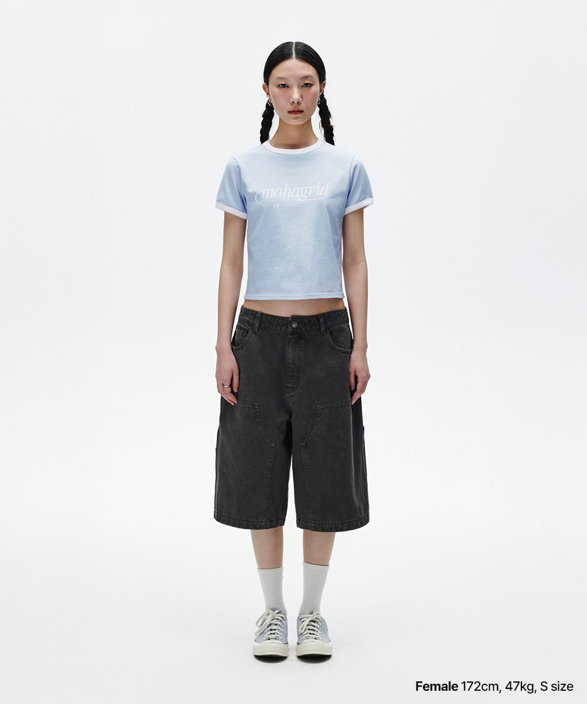마하그리드(MAHAGRID) SHOOTING STAR RINGER TEE LIGHT BLUE(MG2FMFT585A)