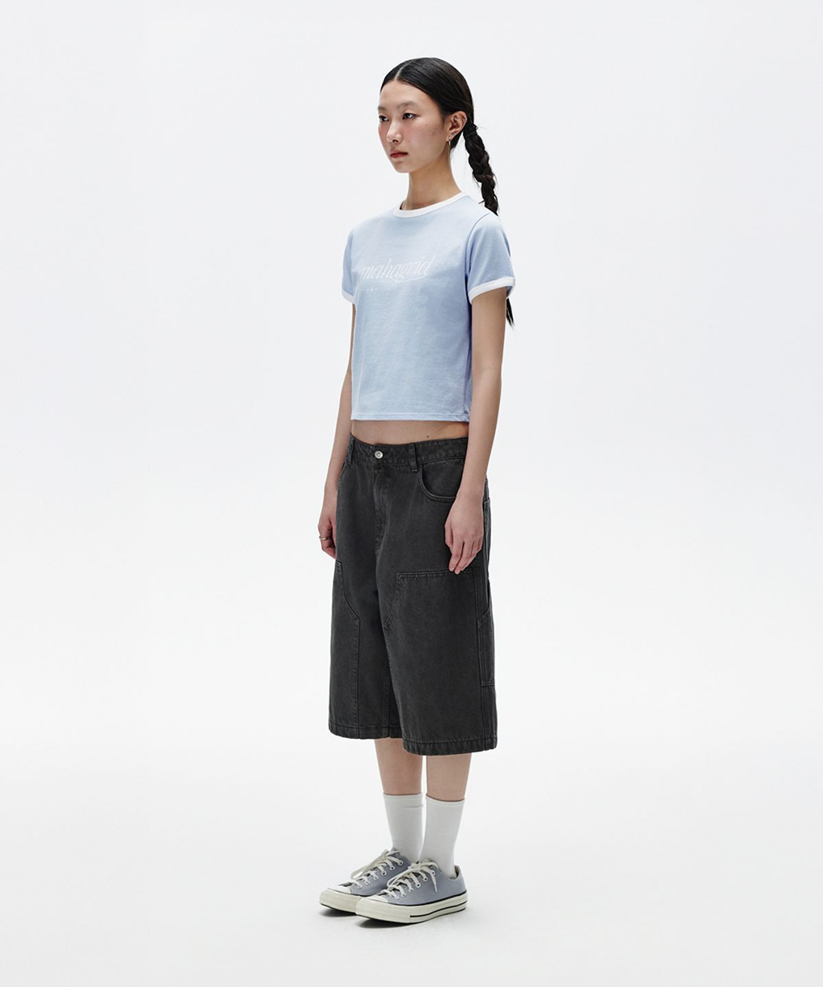 마하그리드(MAHAGRID) SHOOTING STAR RINGER TEE LIGHT BLUE(MG2FMFT585A)