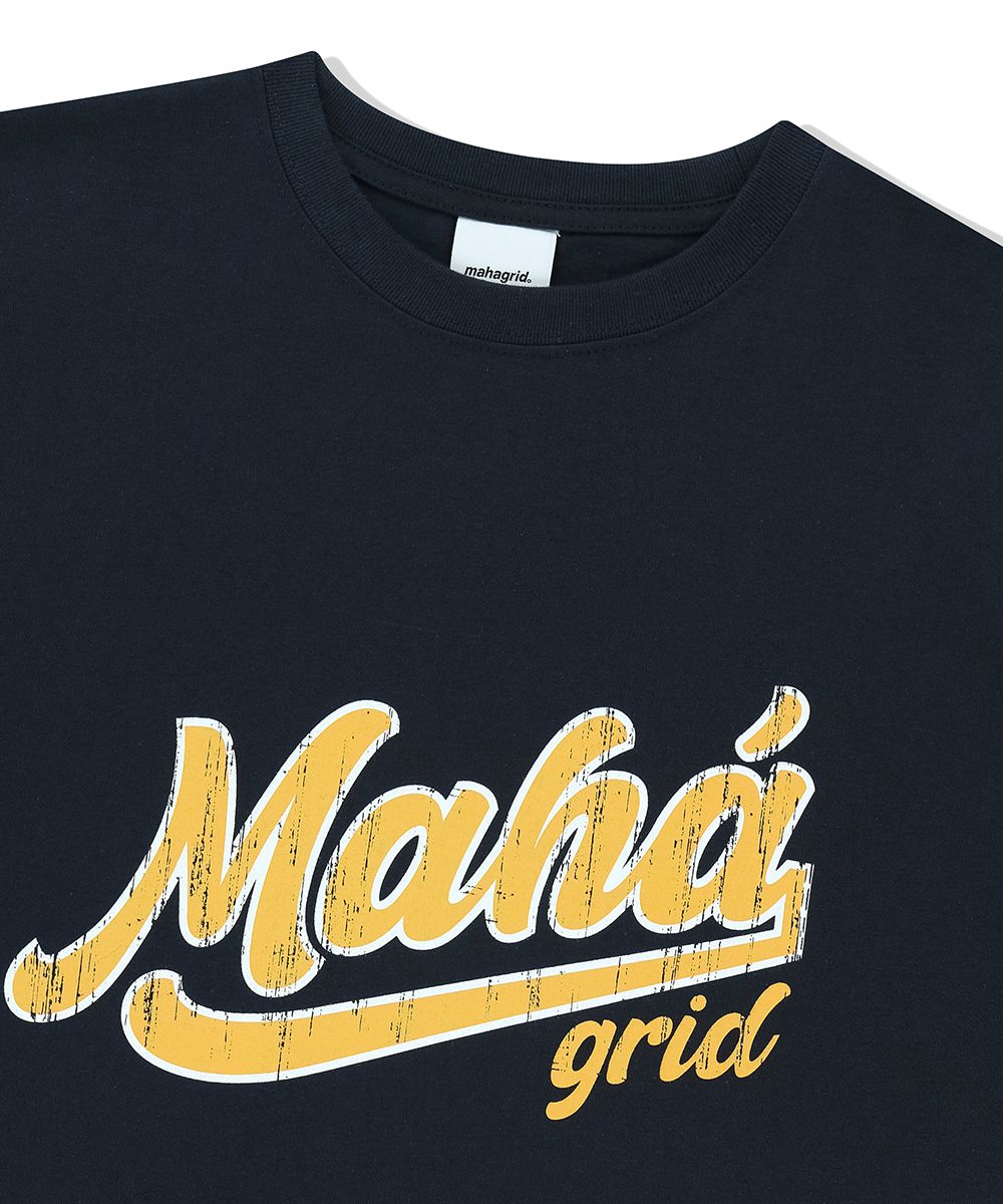 MUSINSA | MAHAGRID VTG SCRIPT TEE NAVY(MG2FMMT515A)