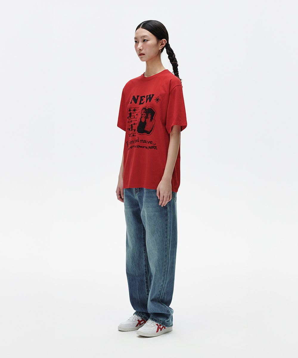MUSINSA | MAHAGRID NEW ROCKSTAR TEE RED(MG2FMMT521A)
