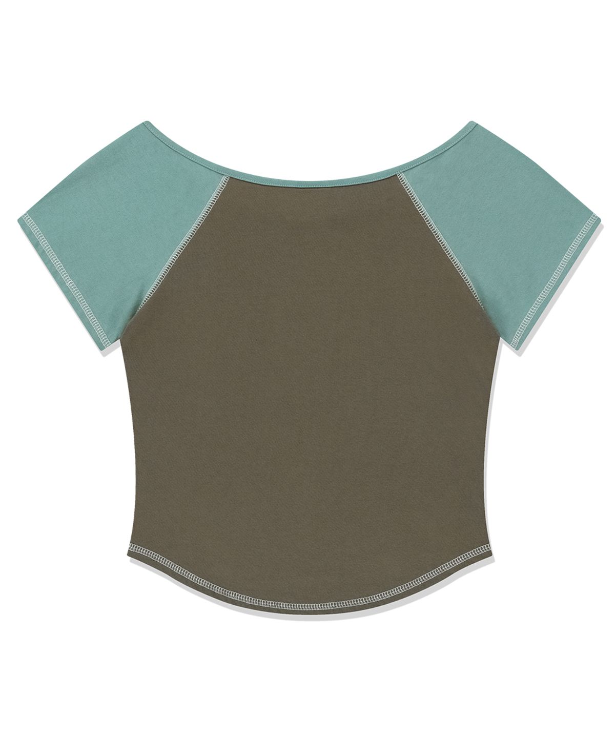 마하그리드(MAHAGRID) OFF SHOULDER RAGLAN TEE KHAKI(MG2FMFT589A)