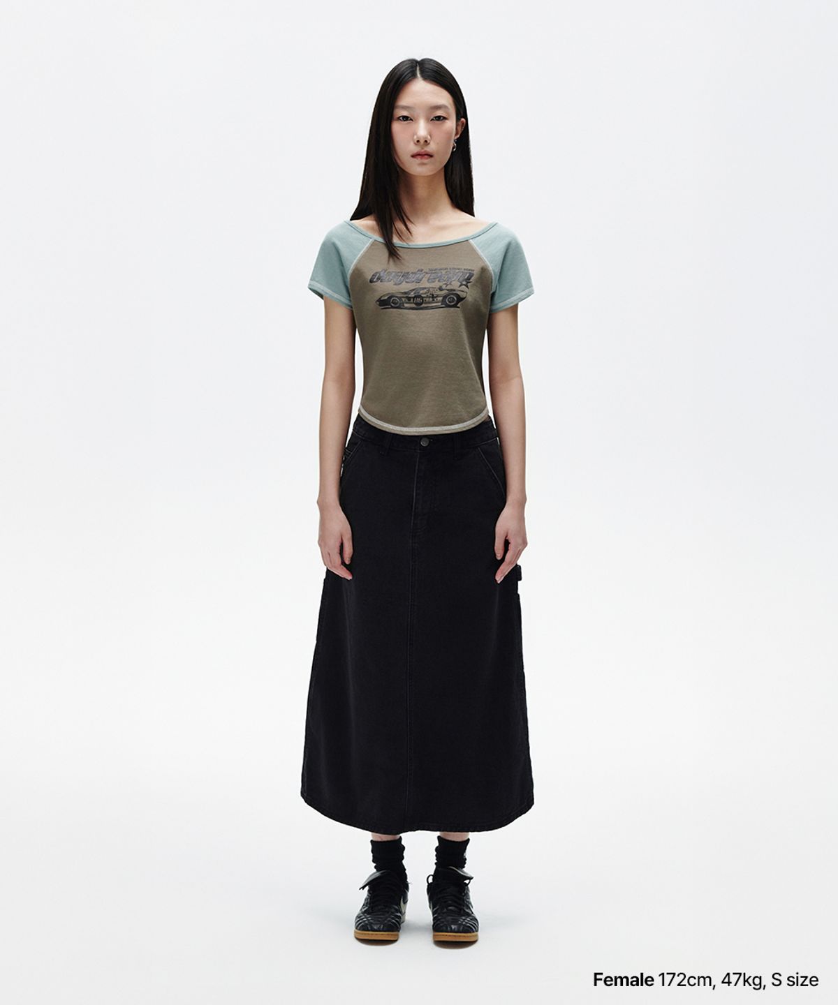 마하그리드(MAHAGRID) OFF SHOULDER RAGLAN TEE KHAKI(MG2FMFT589A)
