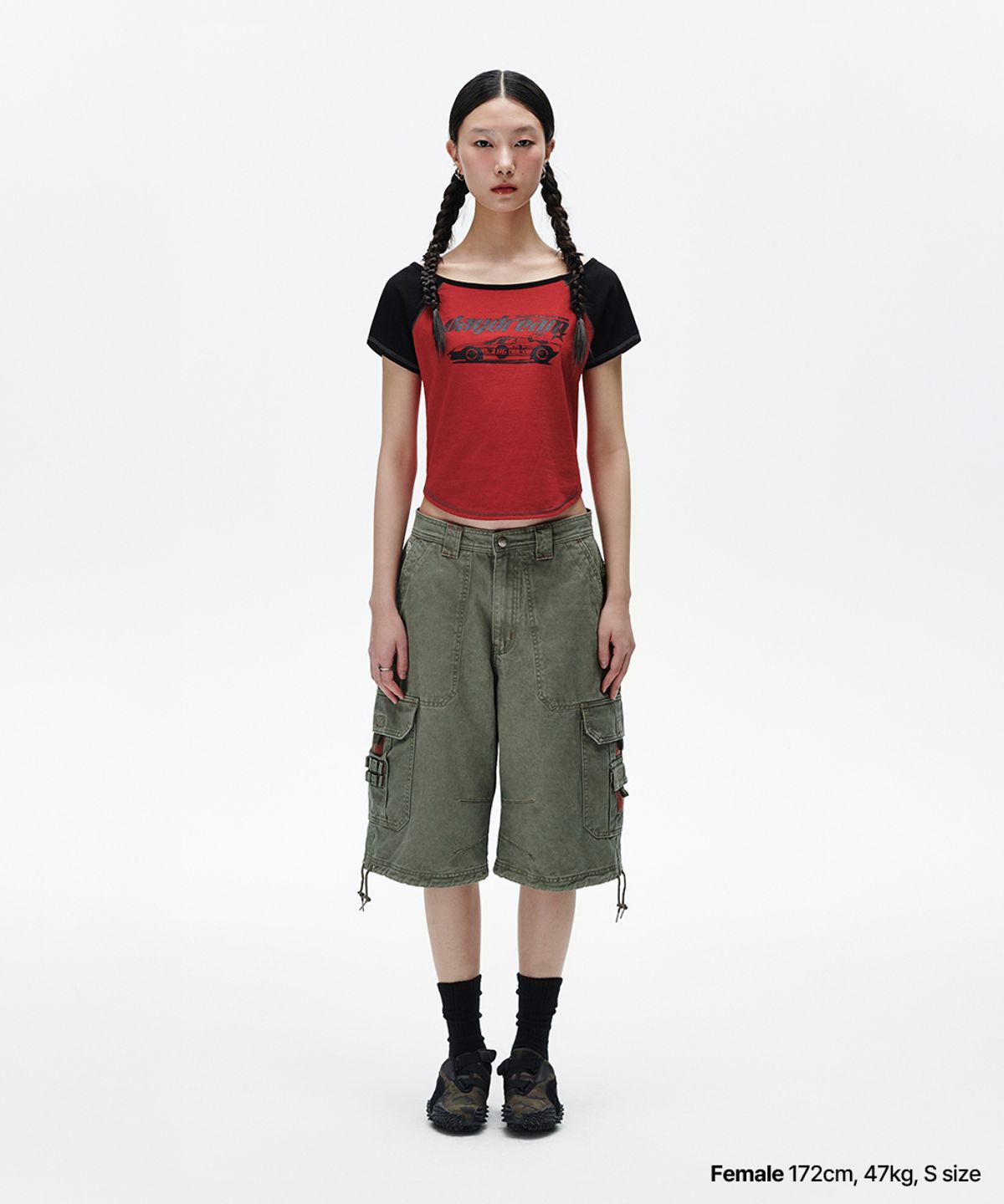 마하그리드(MAHAGRID) OFF SHOULDER RAGLAN TEE RED(MG2FMFT589A)