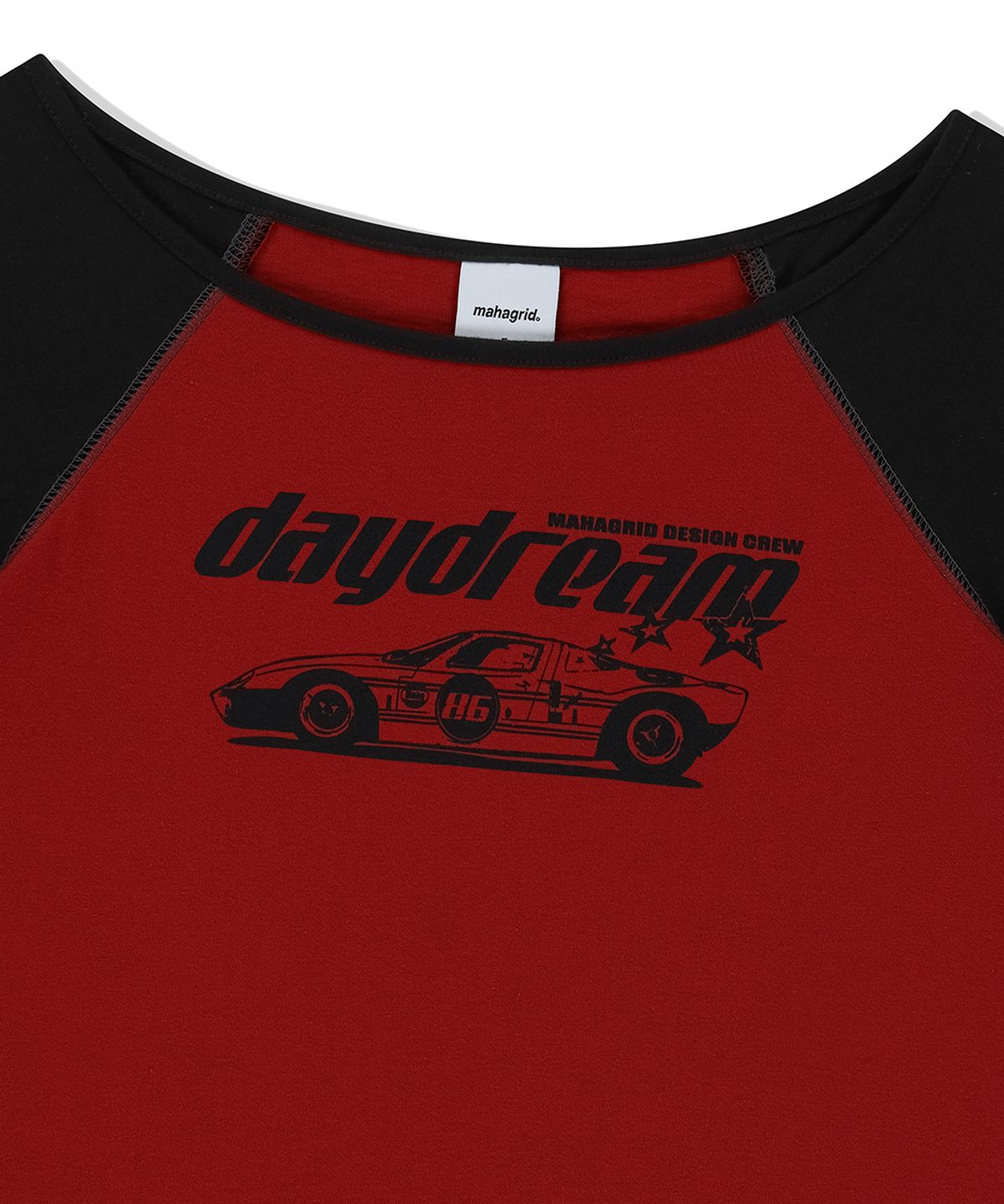마하그리드(MAHAGRID) OFF SHOULDER RAGLAN TEE RED(MG2FMFT589A)