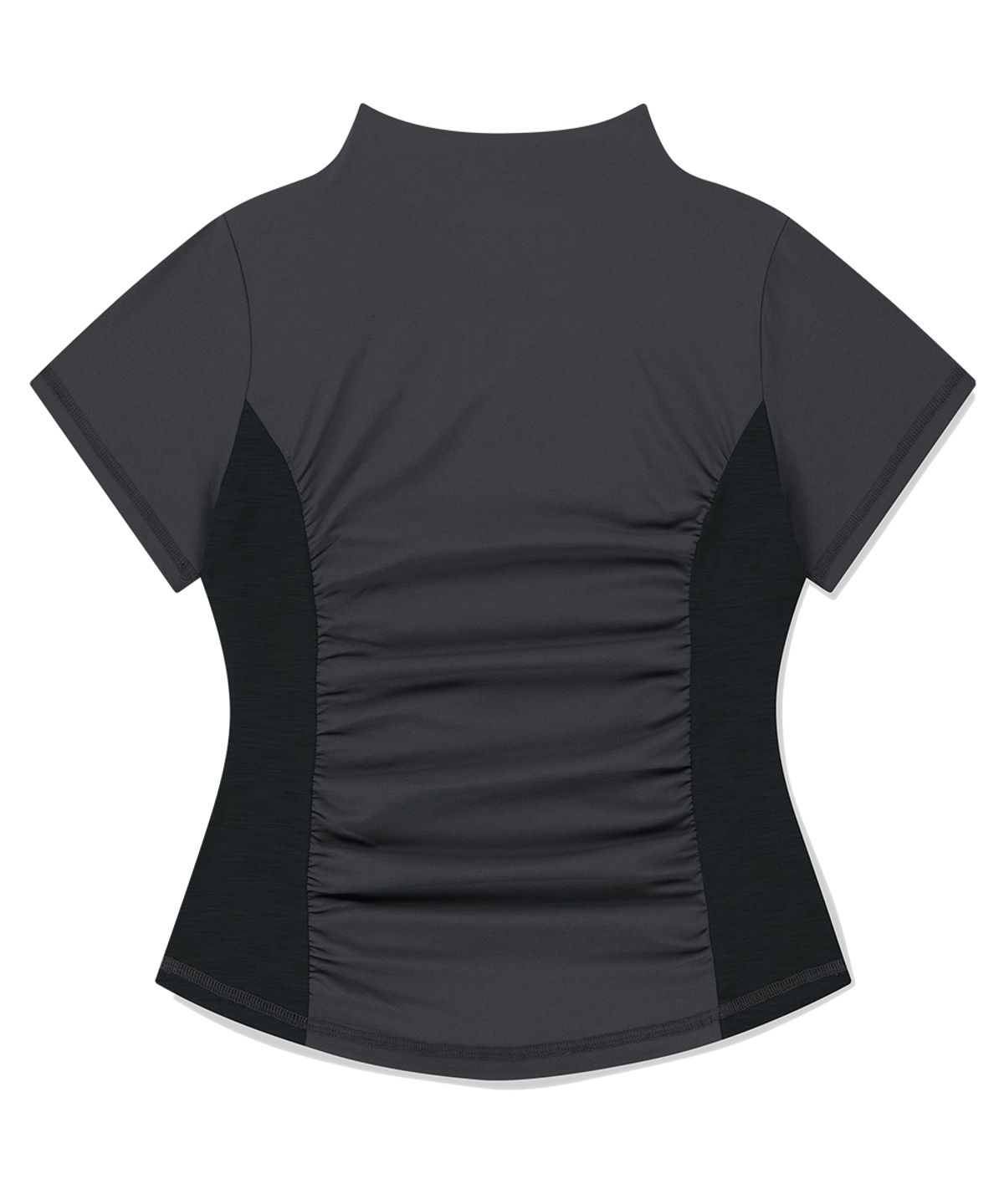 마하그리드(MAHAGRID) SHIRRING HALF ZIP-UP JERSEY TEE CHARCOAL(MG2FMFT592A)