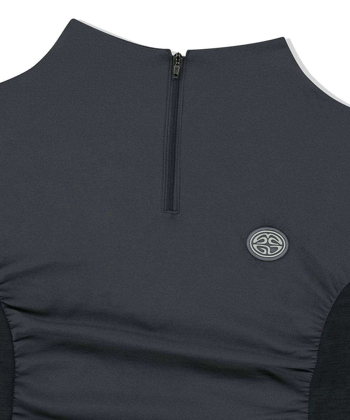 마하그리드(MAHAGRID) SHIRRING HALF ZIP-UP JERSEY TEE CHARCOAL(MG2FMFT592A)