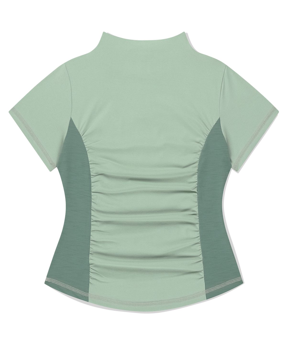 마하그리드(MAHAGRID) SHIRRING HALF ZIP-UP JERSEY TEE LIGHT GREEN(MG2FMFT592A)