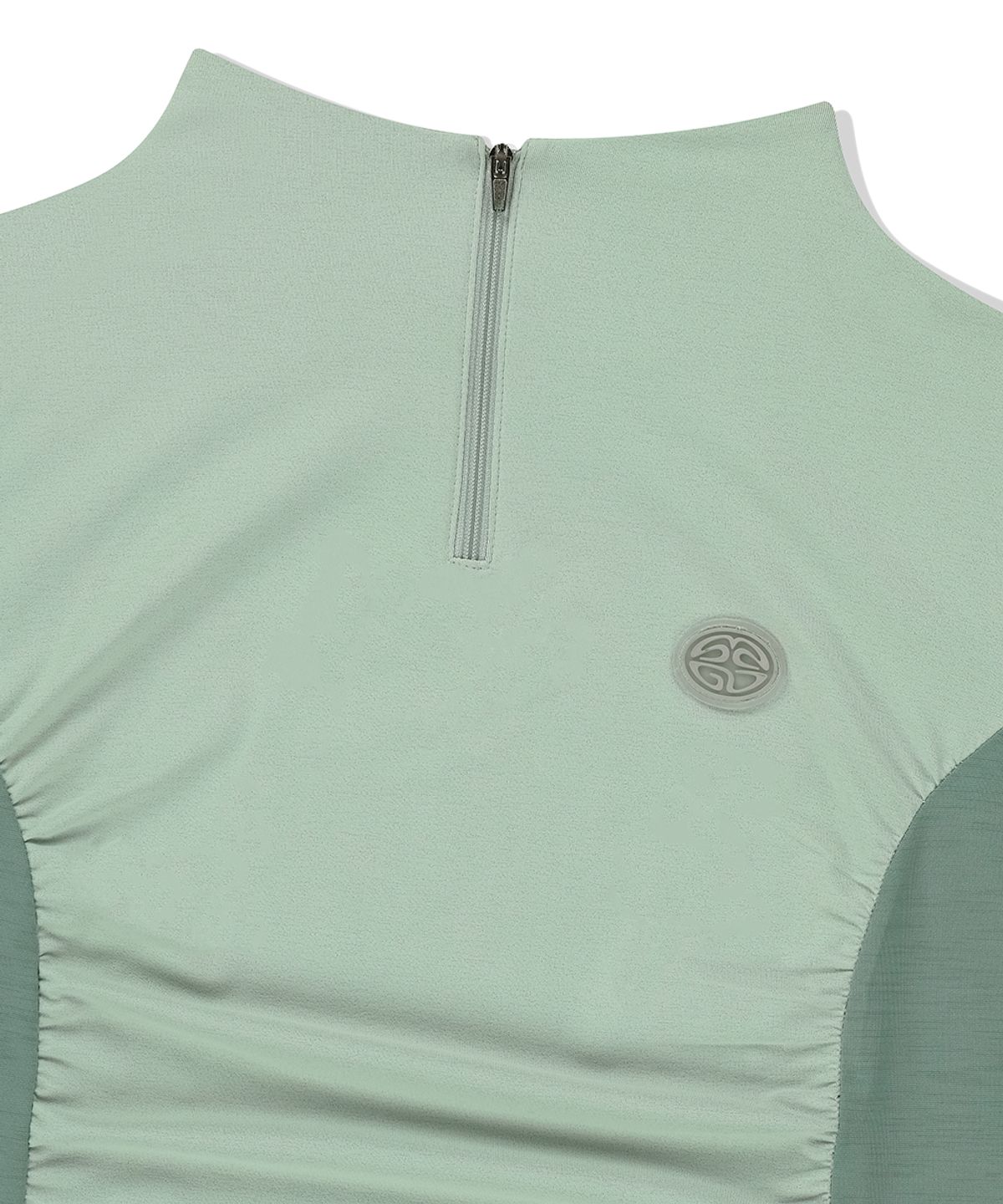 마하그리드(MAHAGRID) SHIRRING HALF ZIP-UP JERSEY TEE LIGHT GREEN(MG2FMFT592A)