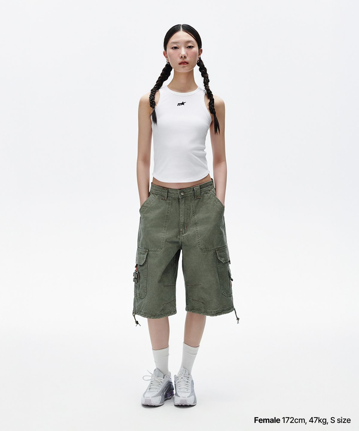 마하그리드(MAHAGRID) M STAR TANK TOP WHITE(MG2FMFT590A)