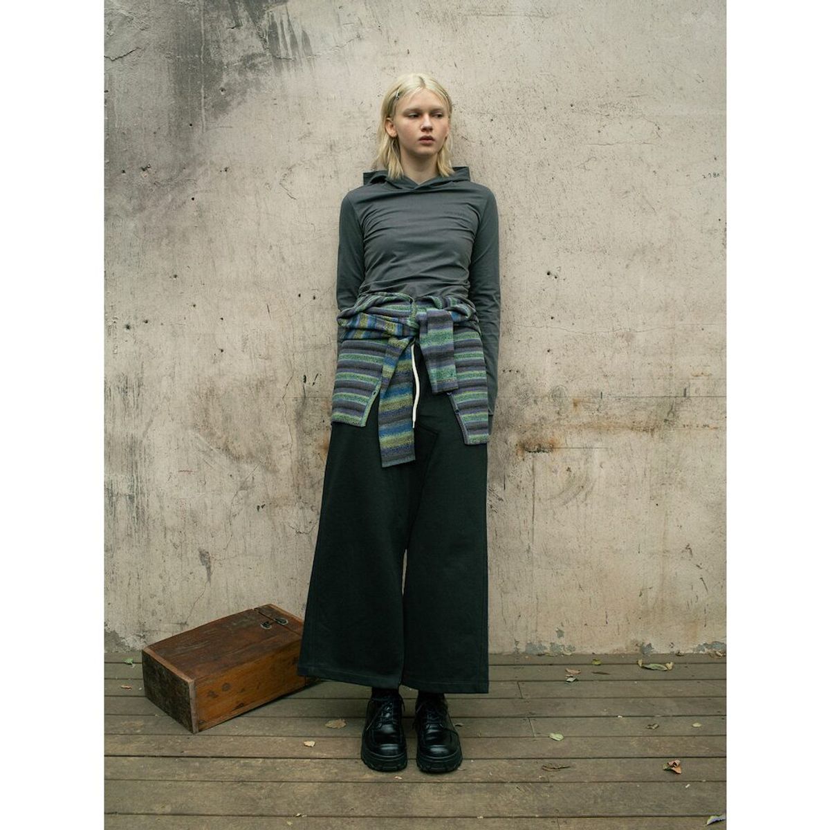 샌드 사운드(SAND SOUND) (WOMEN) 스웻 롱 스커트  네이비