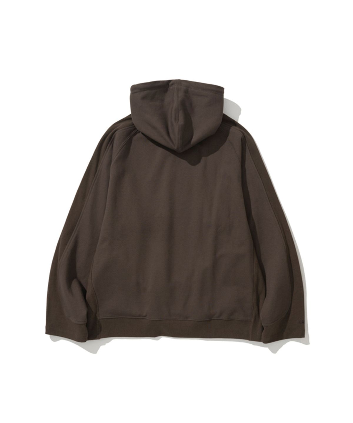 에르에르(ERER) Ribbed Detail Sweat Hoodie Brown