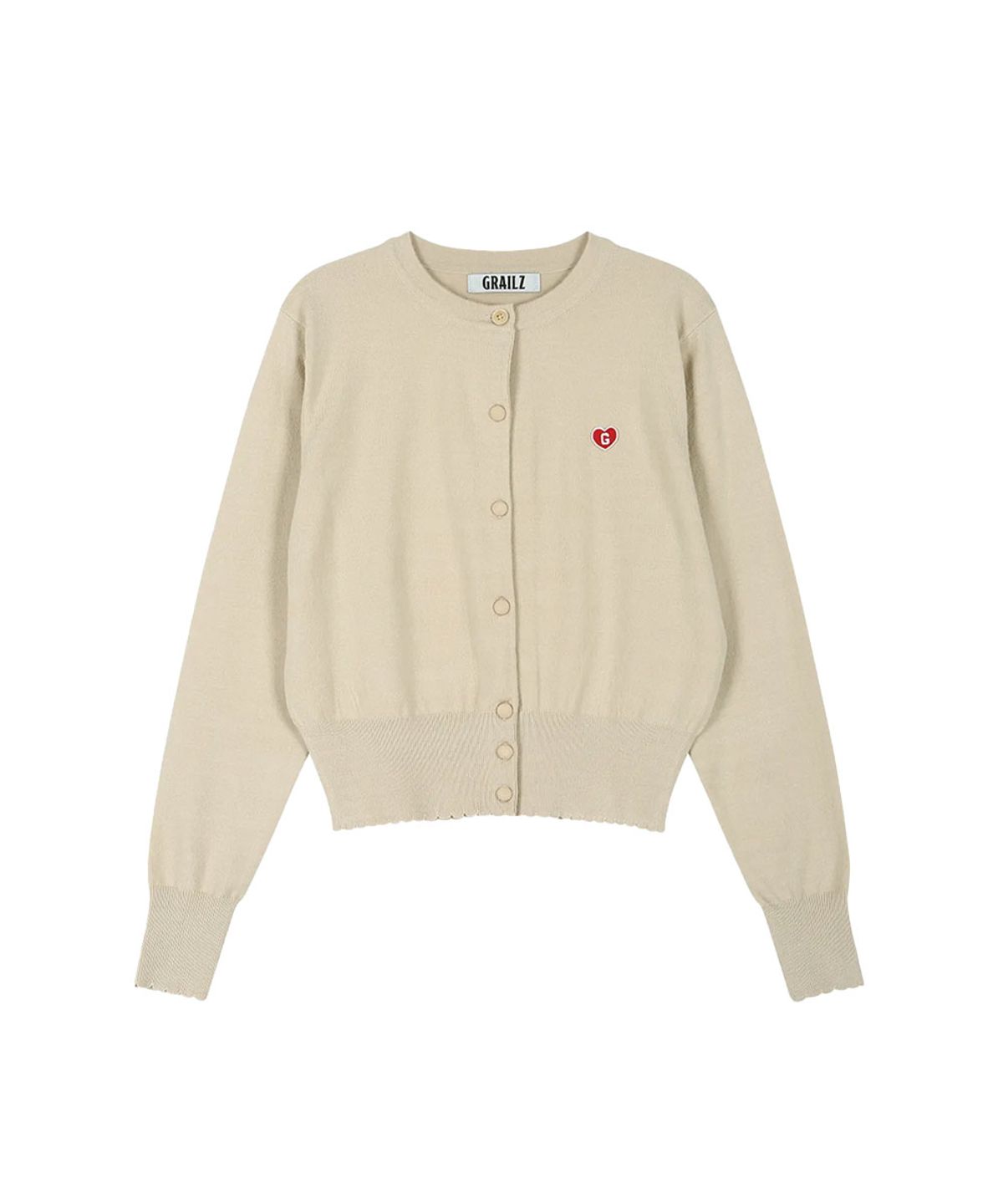 그레일즈(GRAILZ) [2PACK] SIGNATURE HEART CARDIGAN [BEIGE/BLACK]