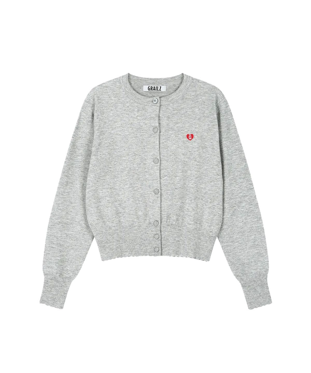 그레일즈(GRAILZ) [2PACK] SIGNATURE HEART CARDIGAN [BEIGE/MELANGE GREY]