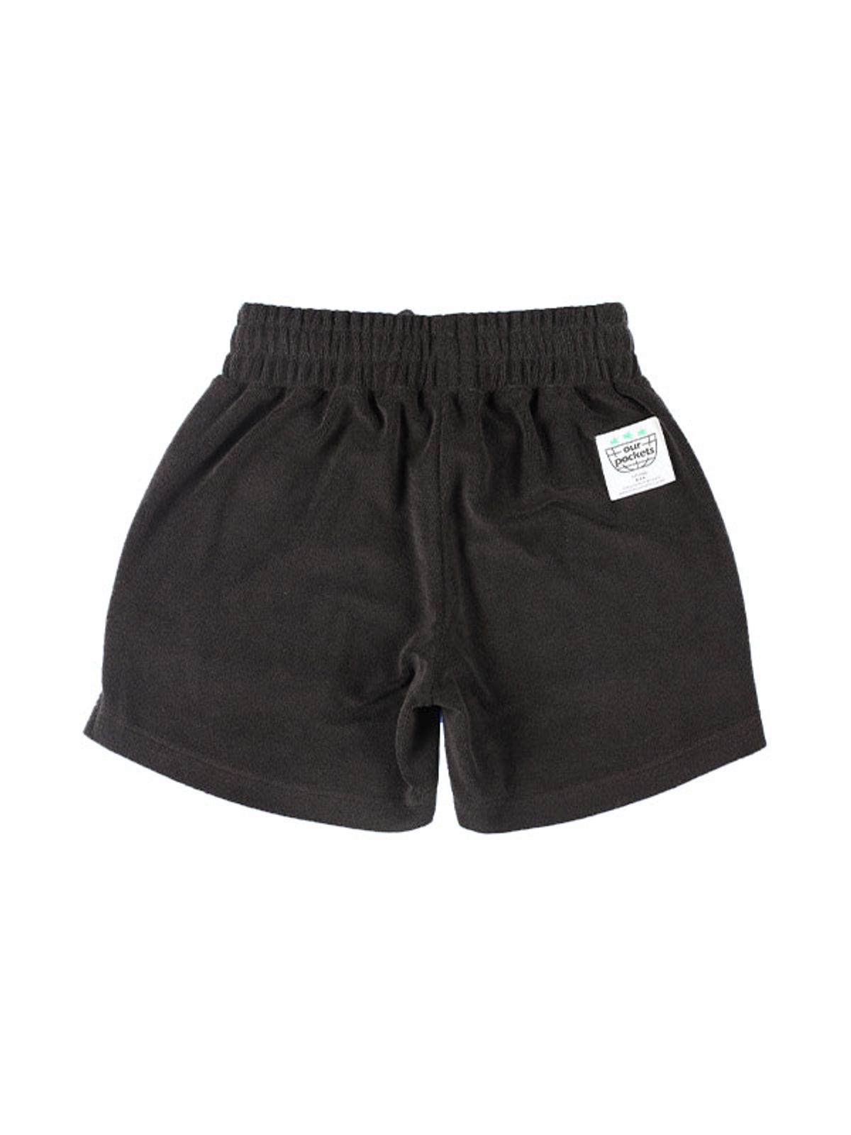 아워포켓츠(OURPOCKETS) 찌드로잉 테리 하프팬츠 (블랙)