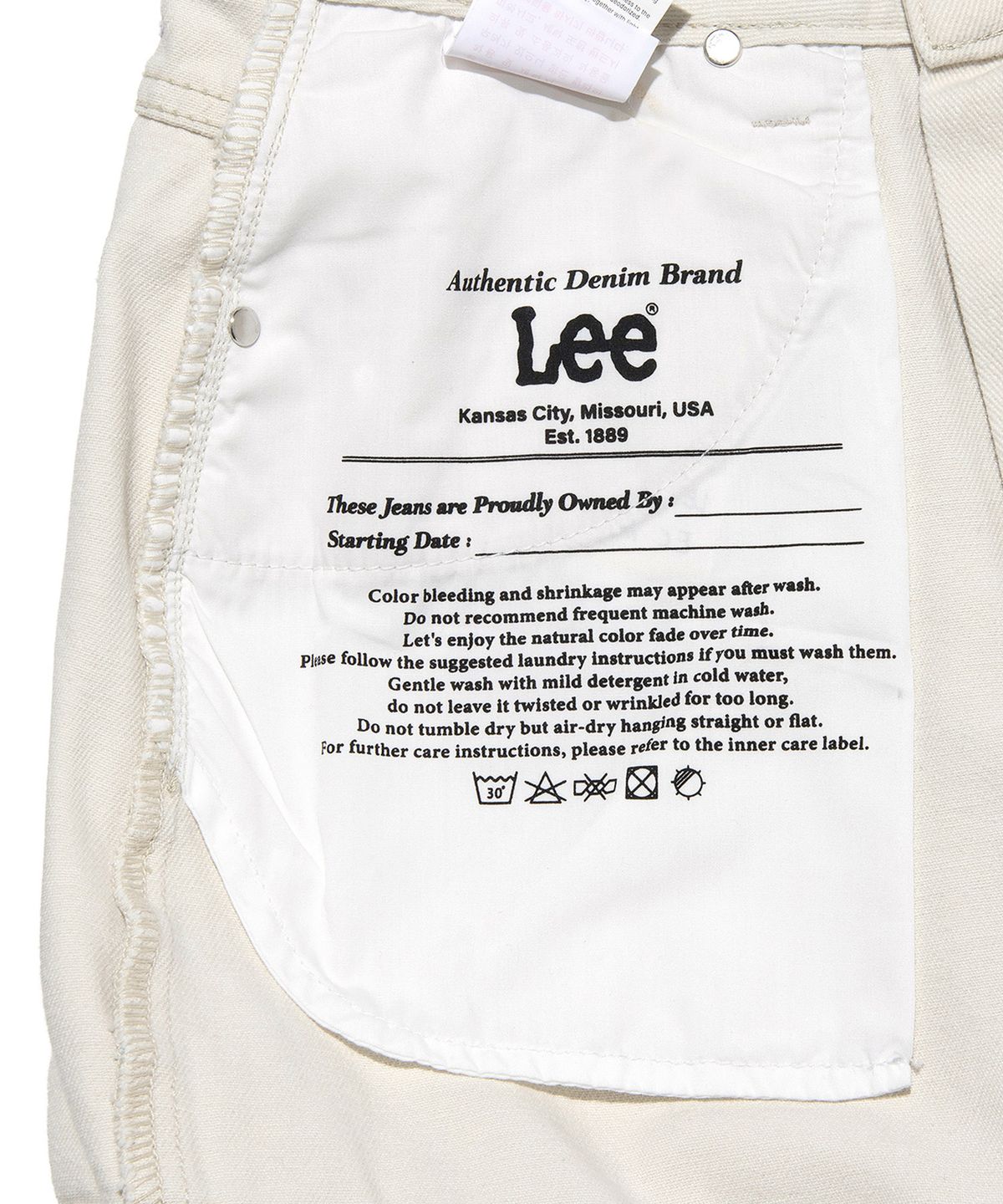 리(LEE) 우먼 카고 데님 쇼츠 에크루