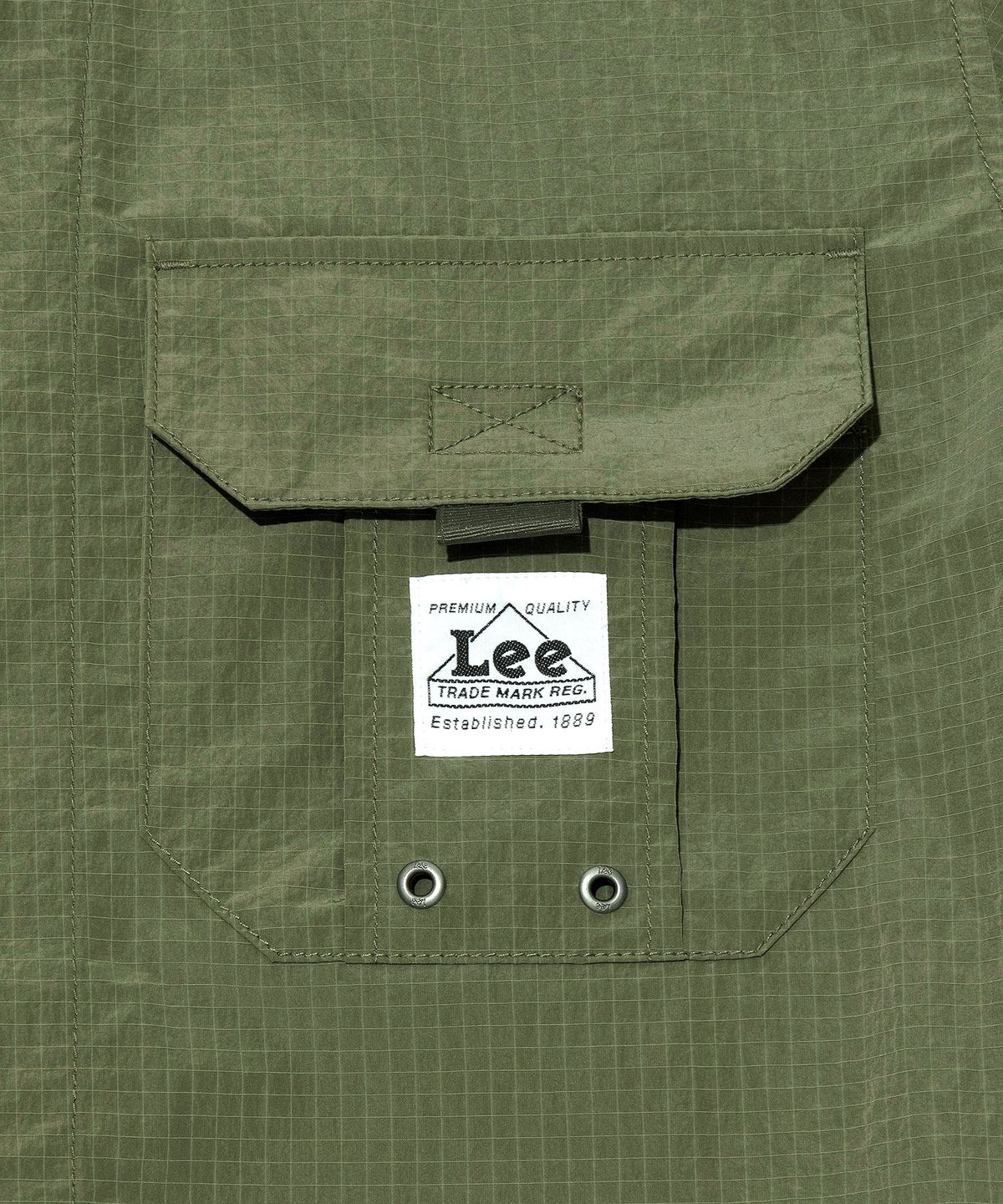 리(LEE) 투포켓 나일론 반팔 셔츠 카키