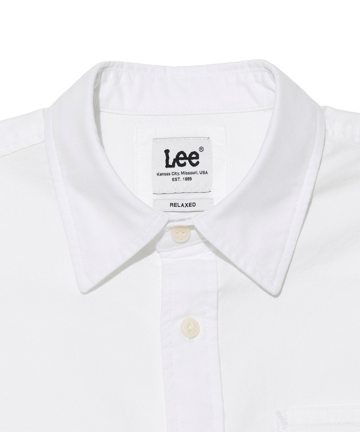 리(LEE) 로코 포켓 옥스포드 반팔 셔츠 화이트