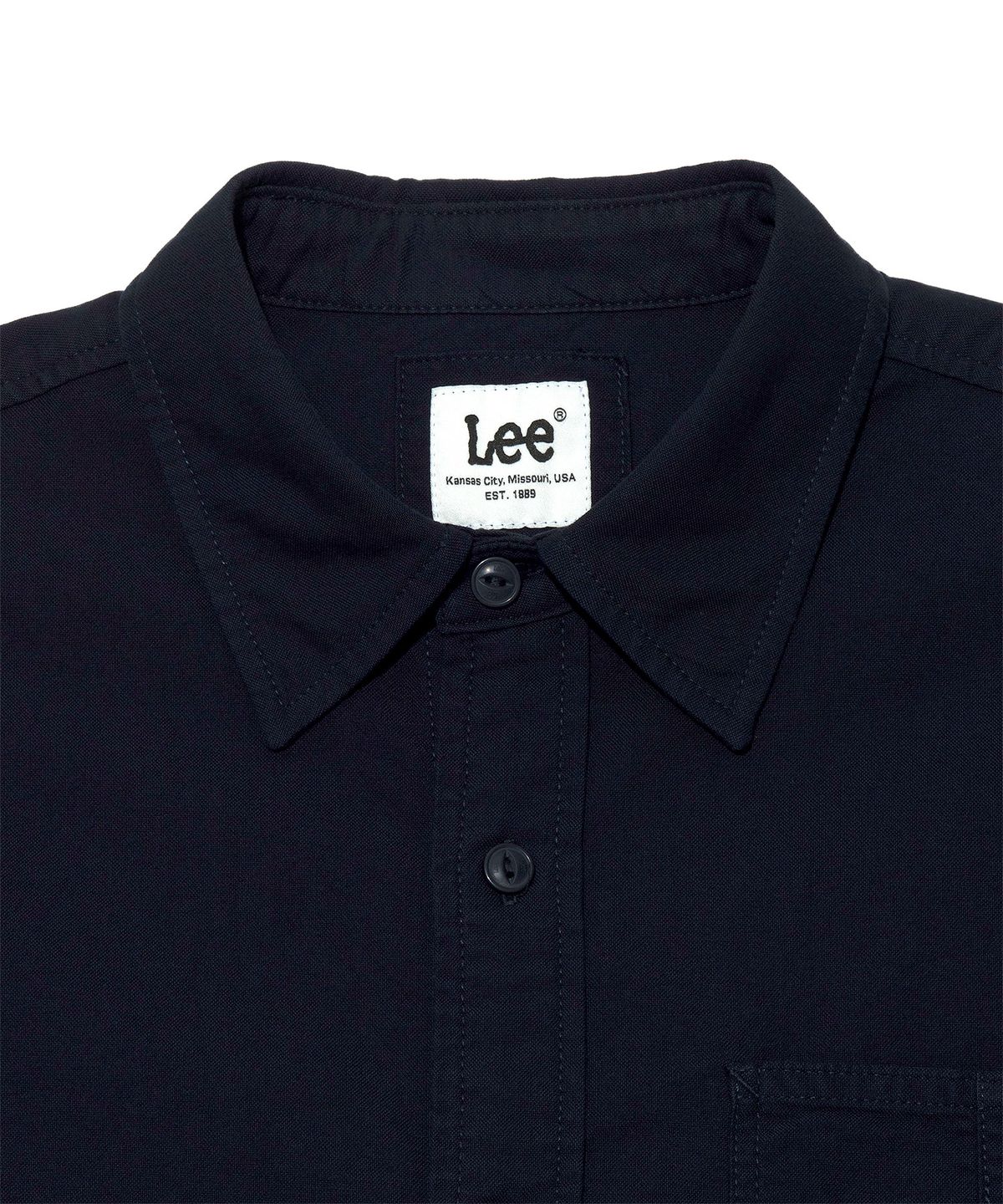 리(LEE) 로코 포켓 옥스포드 반팔 셔츠 네이비