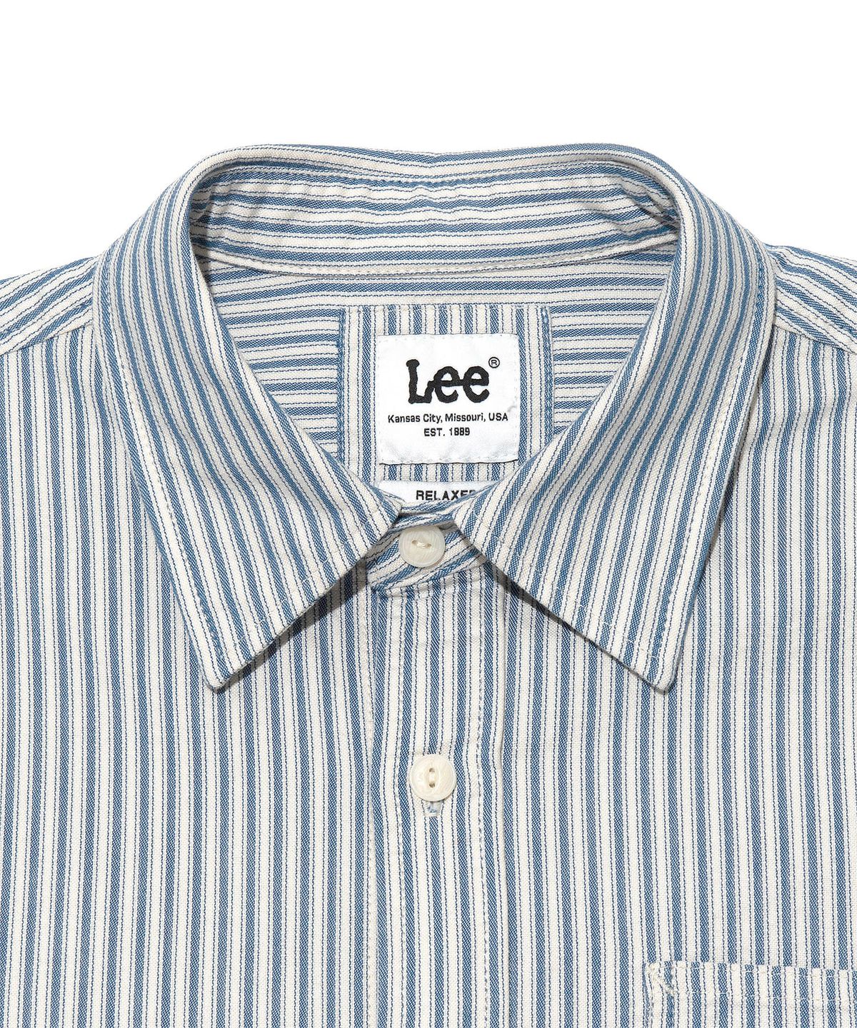 리(LEE) 로코 포켓 옥스포드 반팔 셔츠 블루