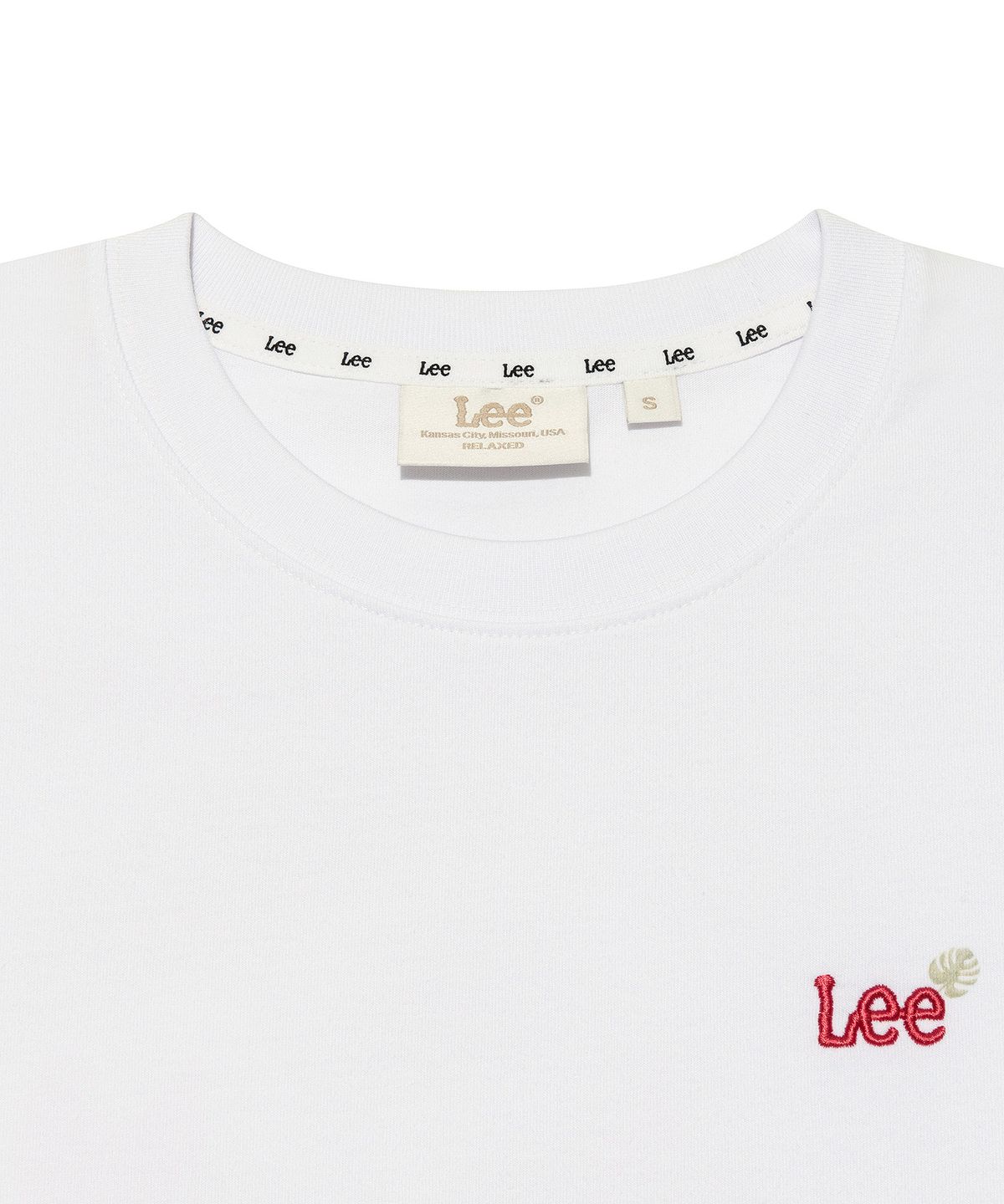 리(LEE) 우먼 콜라주 그래픽 릴랙스드 티셔츠 화이트