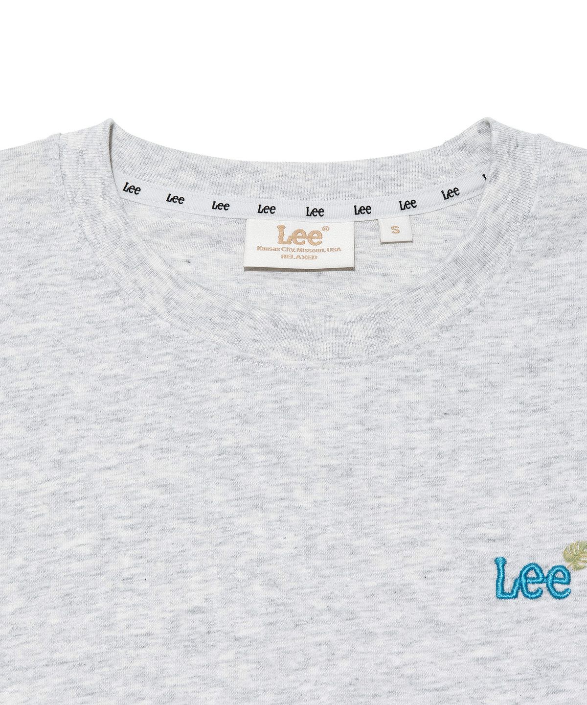 리(LEE) 우먼 콜라주 그래픽 릴랙스드 티셔츠 라이트그레이