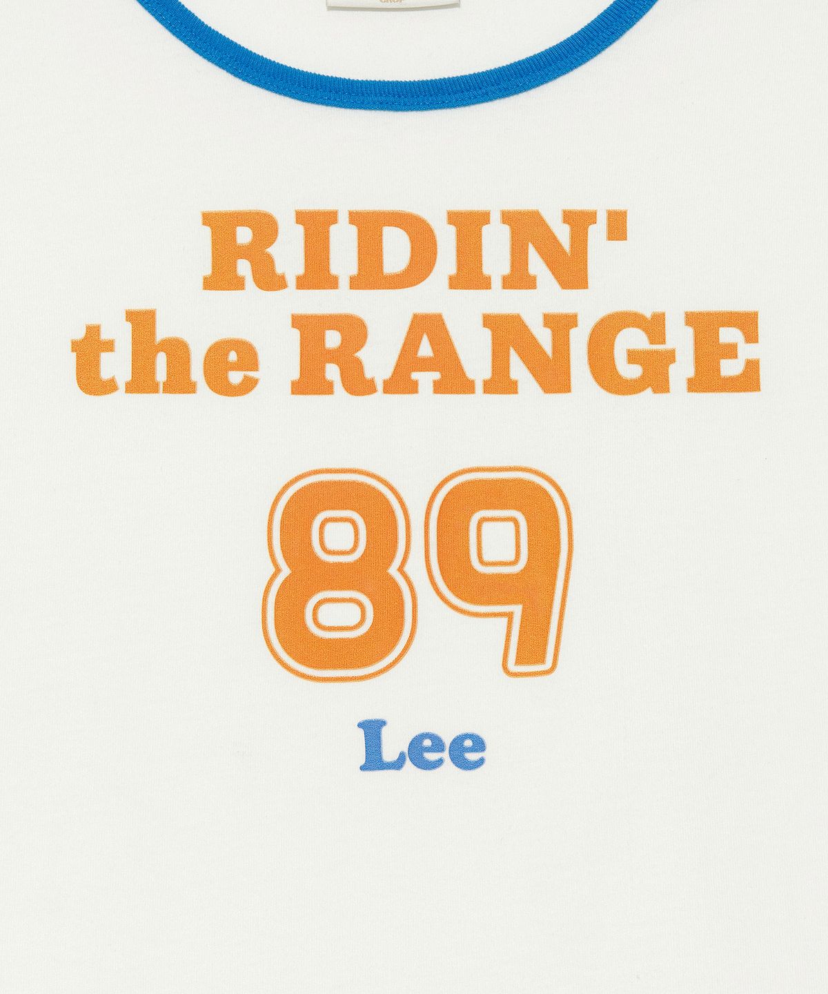 리(LEE) 우먼 그래픽 링거 크롭 티셔츠 화이트