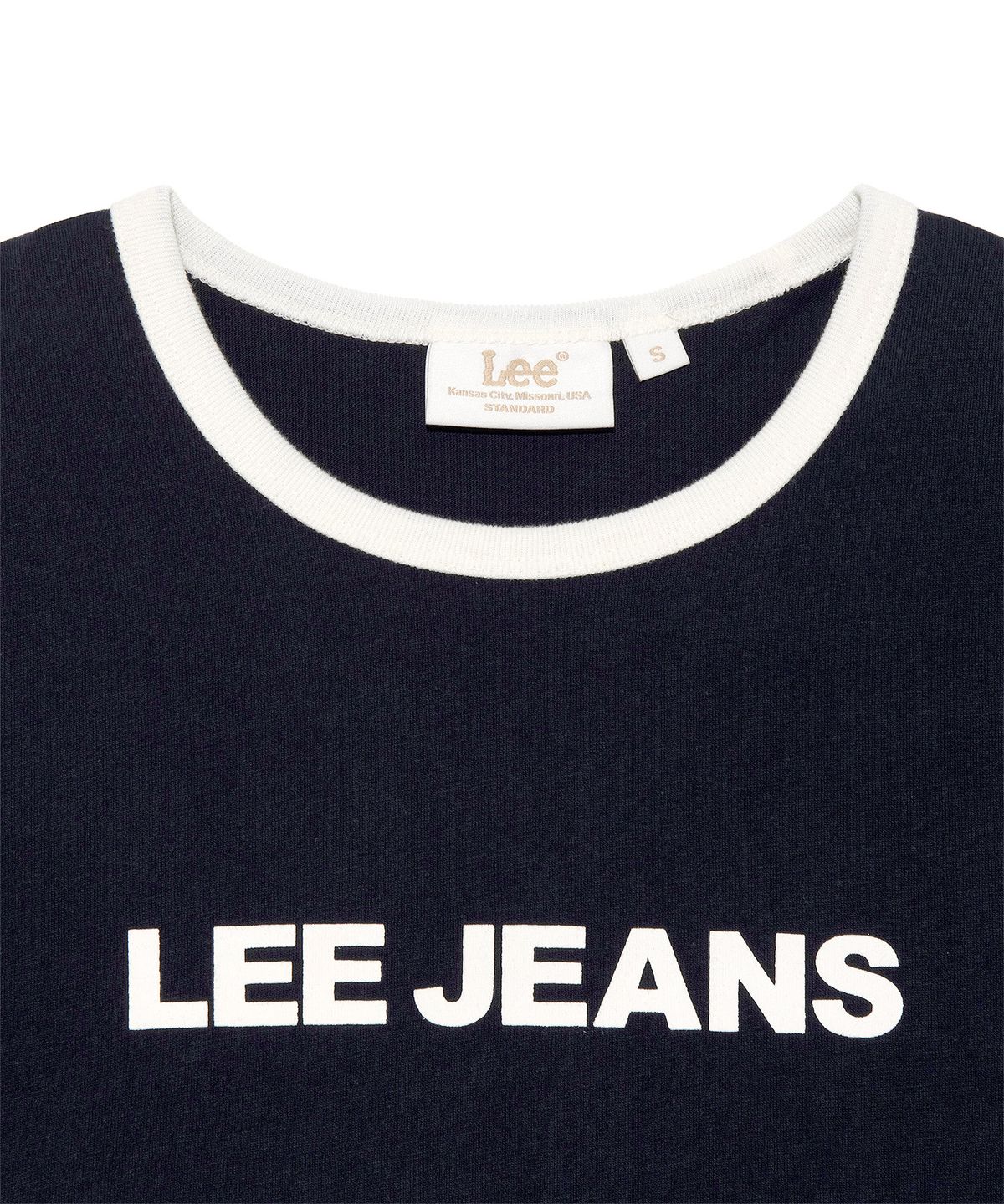 리(LEE) 우먼 리진스 링거 티셔츠 네이비