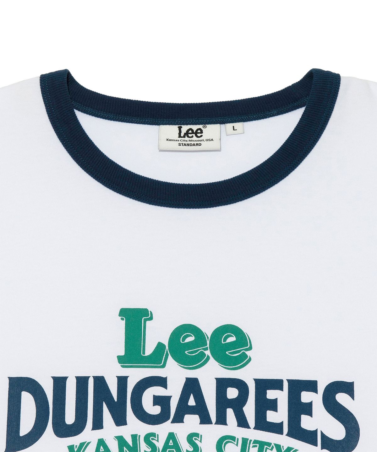 리(LEE) 리 던가리스 링거 티셔츠 화이트