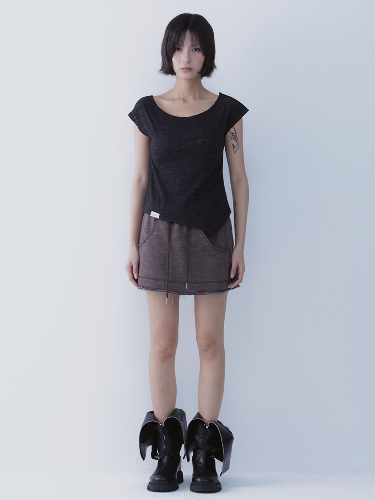 쎄쎄쎄(SETSETSET) HAZE SKIRT PANTS BROWN