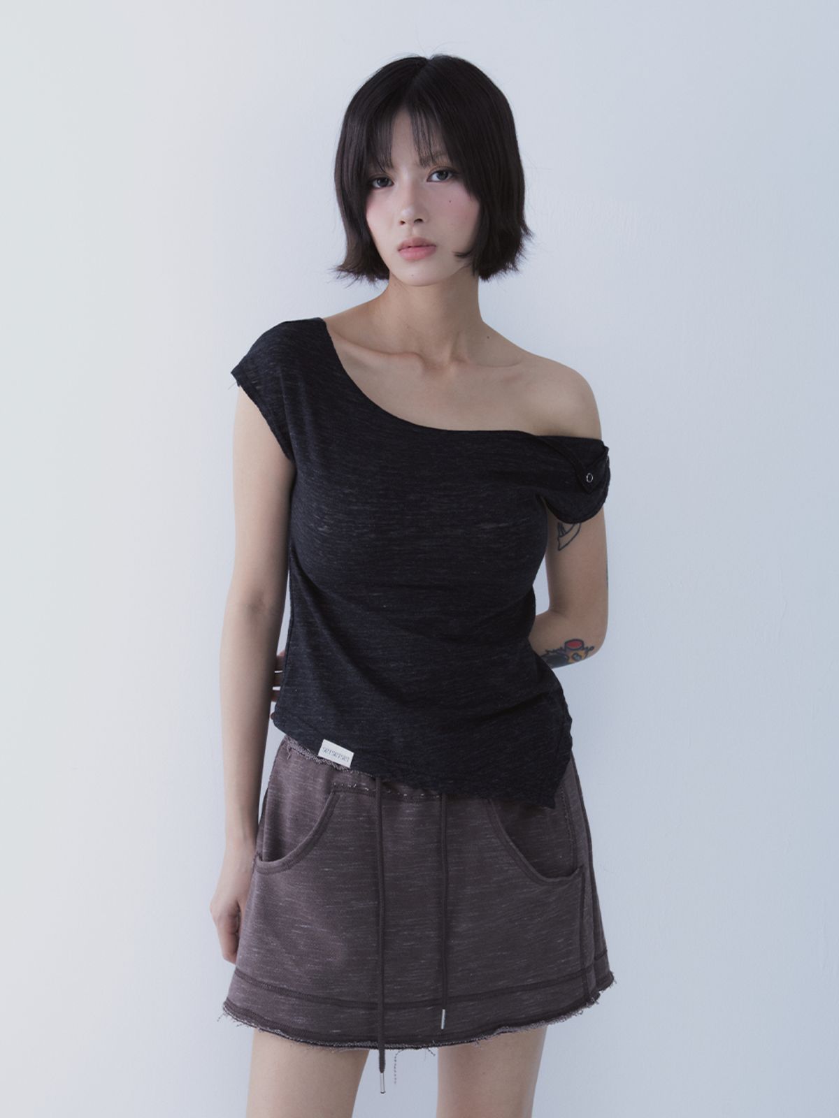 쎄쎄쎄(SETSETSET) HAZE SKIRT PANTS BROWN