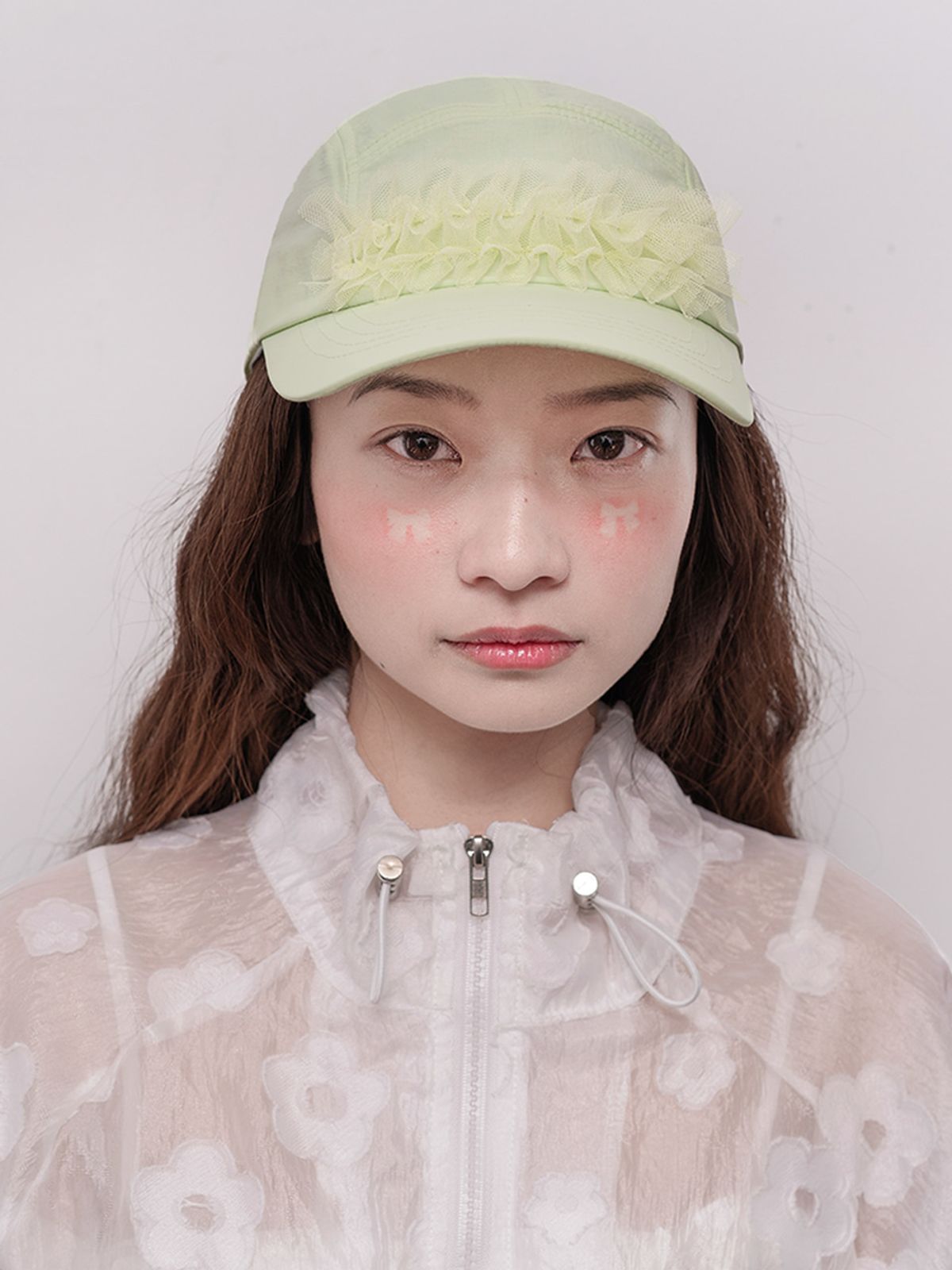 포에지담(POESIEDAME) RUFFLE CAP IN LIME
