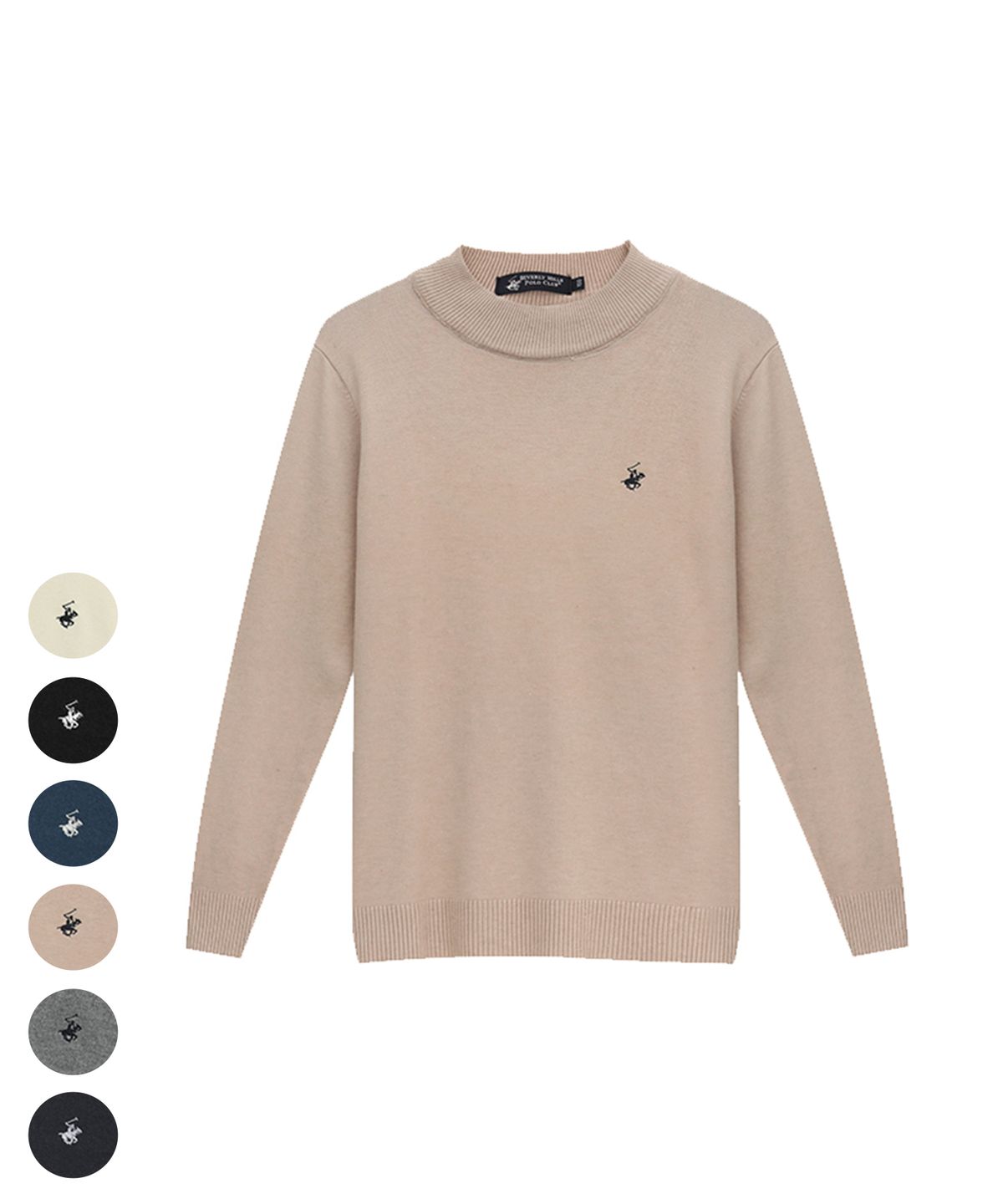비버리힐스 폴로클럽(BHPOLOCLUB) 남녀 데일리 베이직 모크넥 니트 7Color TS953
