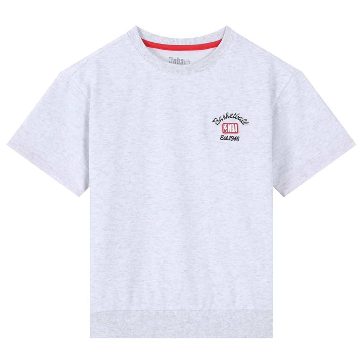 엔비에이 키즈(NBA KIDS) NBA 로고맨 반팔 맨투맨(K252TS041P) 멜란지 그레이