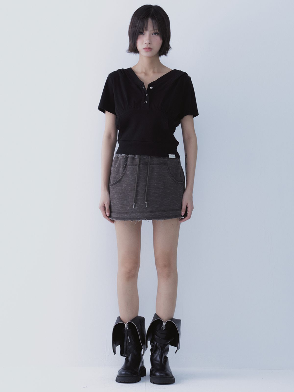 쎄쎄쎄(SETSETSET) HAZE SKIRT PANTS KHAKI