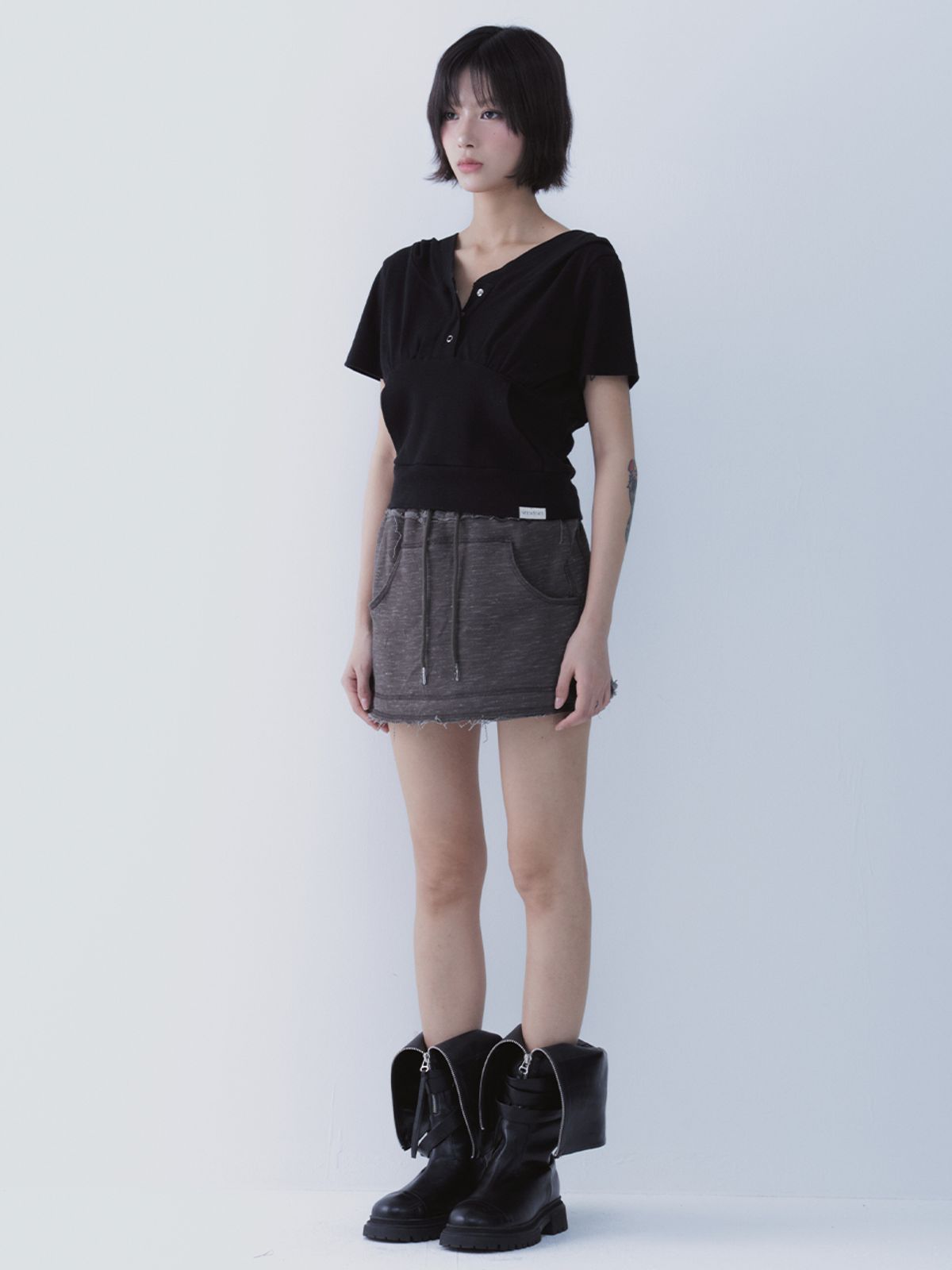 쎄쎄쎄(SETSETSET) HAZE SKIRT PANTS KHAKI