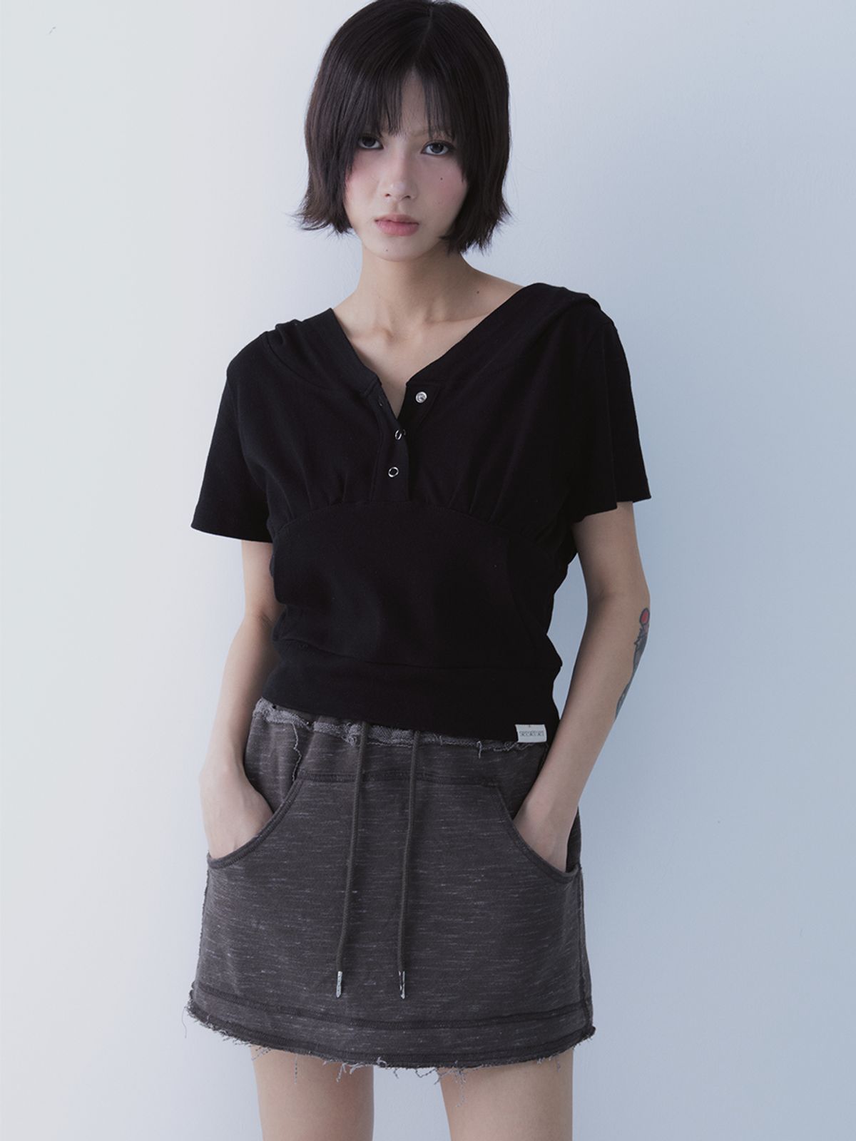 쎄쎄쎄(SETSETSET) HAZE SKIRT PANTS KHAKI