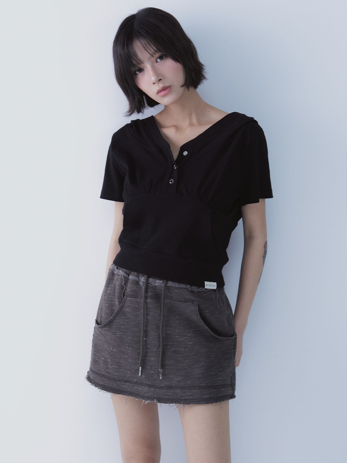 쎄쎄쎄(SETSETSET) HAZE SKIRT PANTS KHAKI