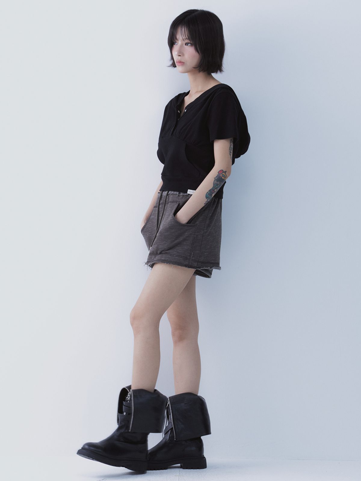 쎄쎄쎄(SETSETSET) HAZE SKIRT PANTS KHAKI