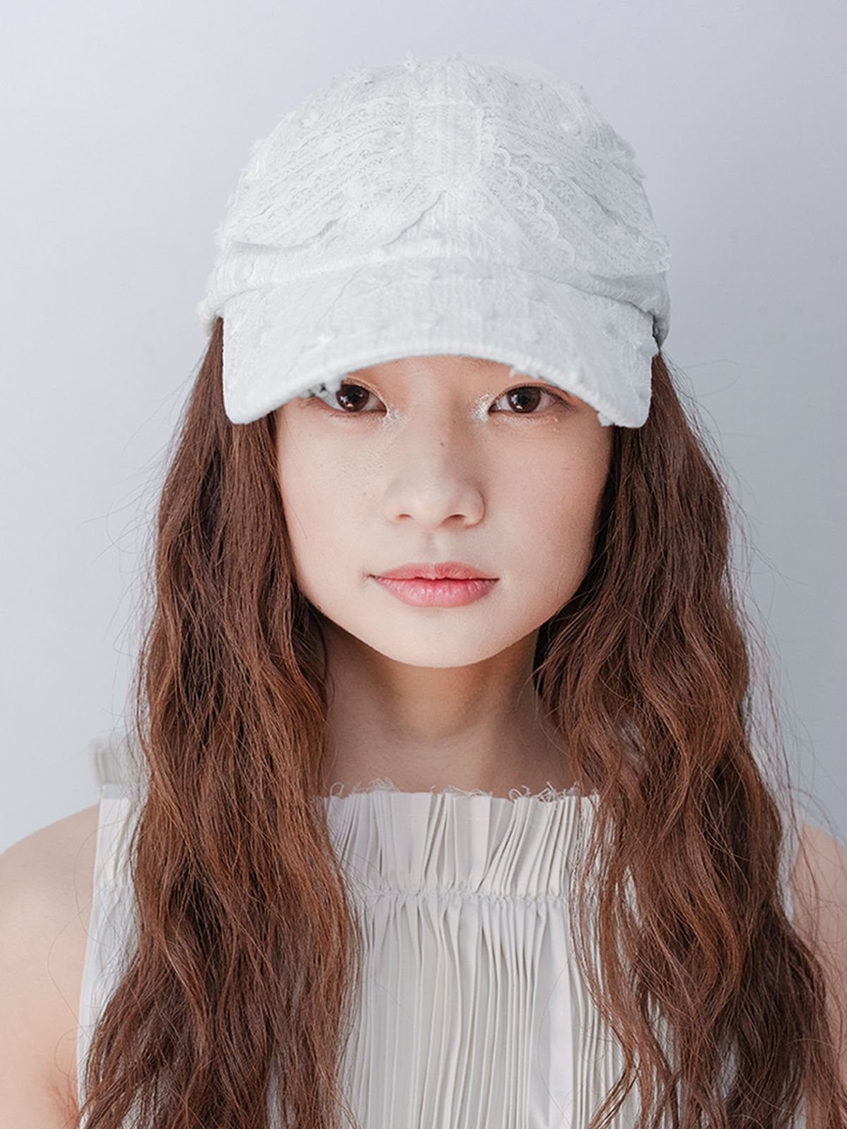 포에지담(POESIEDAME) BOW CAP IN LACE CREAM