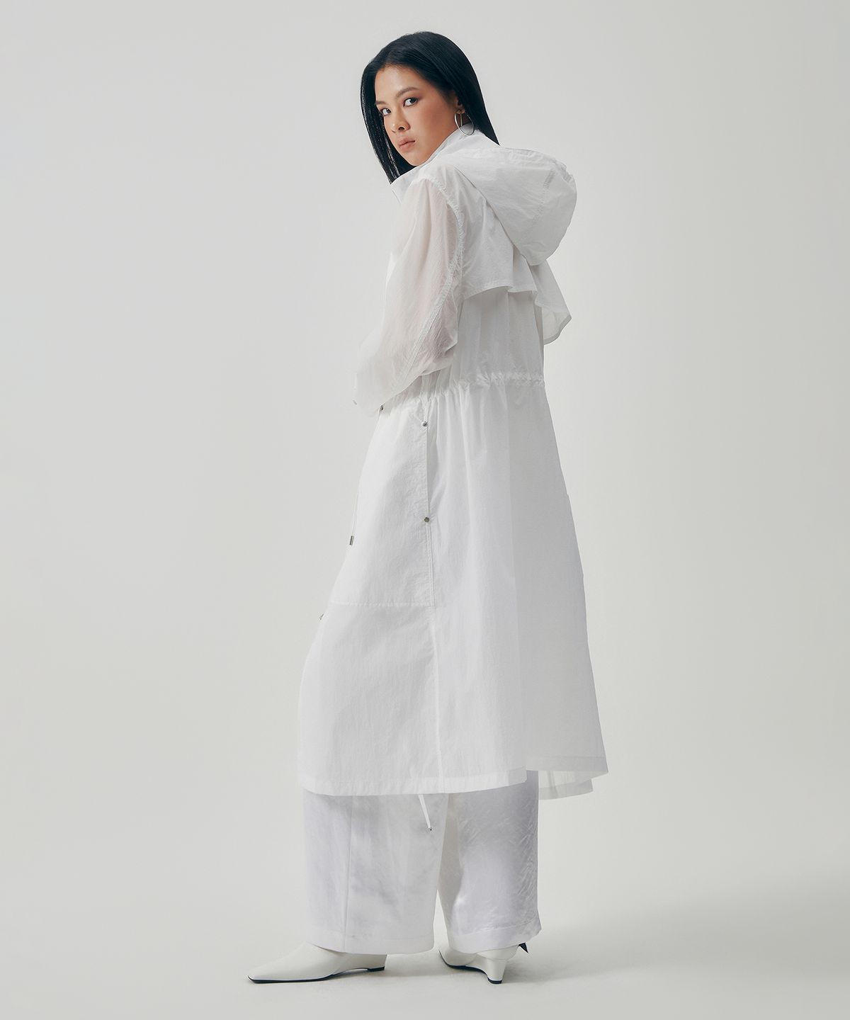 트리밍버드(TREEMINGBIRD) Drift Wind Rain Coat [ White ]