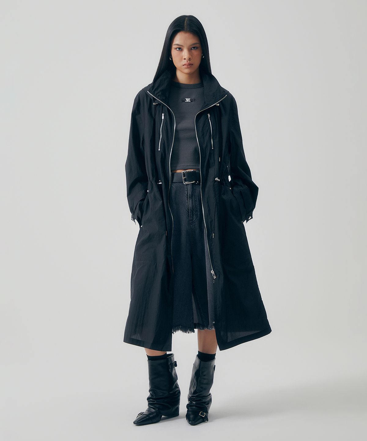 트리밍버드(TREEMINGBIRD) Drift Wind Rain Coat [ Black ]