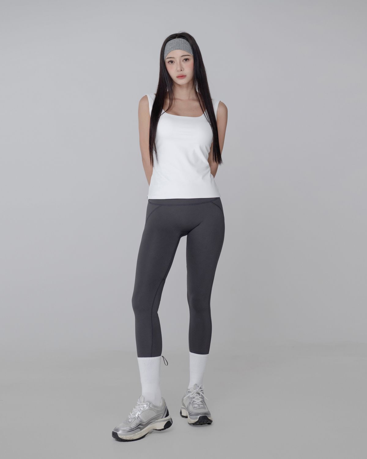 비나앤코(VINAANDCO) 9부 힙업레깅스 - 다크그레이 (XS/S/M/L/XL)
