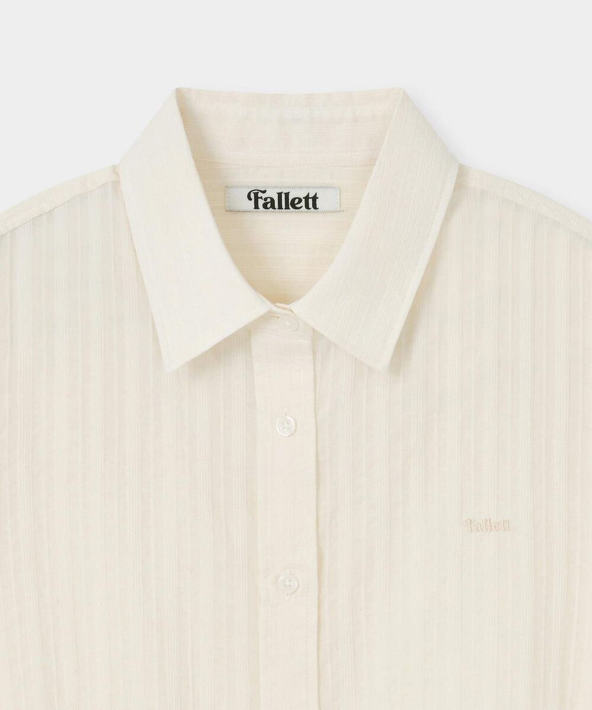 팔렛(FALLETT) 베이직 반팔 셔츠 크림