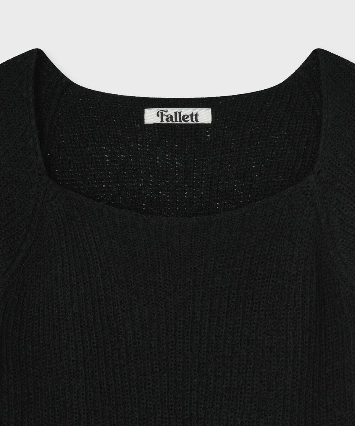 팔렛(FALLETT) 스퀘어넥 타이 니트 블랙