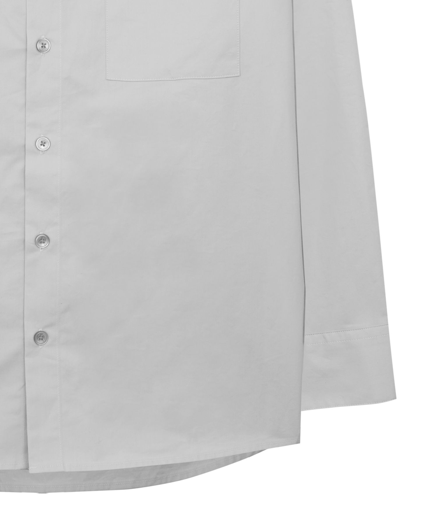 MUSINSA | WOOALONG Out-Pocket Plush Basic Shirt - LIGHT GREY