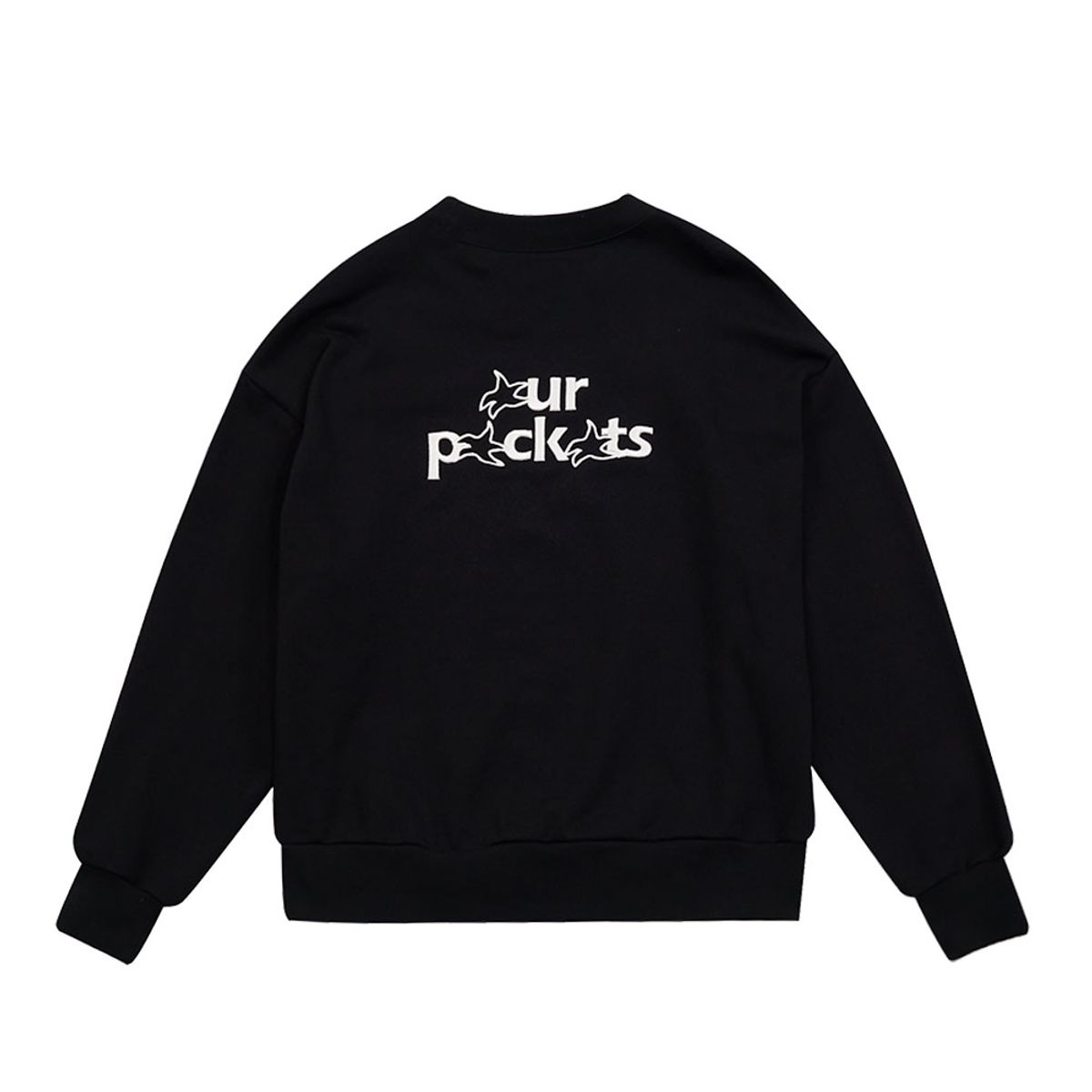 아워포켓츠(OURPOCKETS) 아워포켓츠 시그니처 로고 스웻 맨투맨(블랙)
