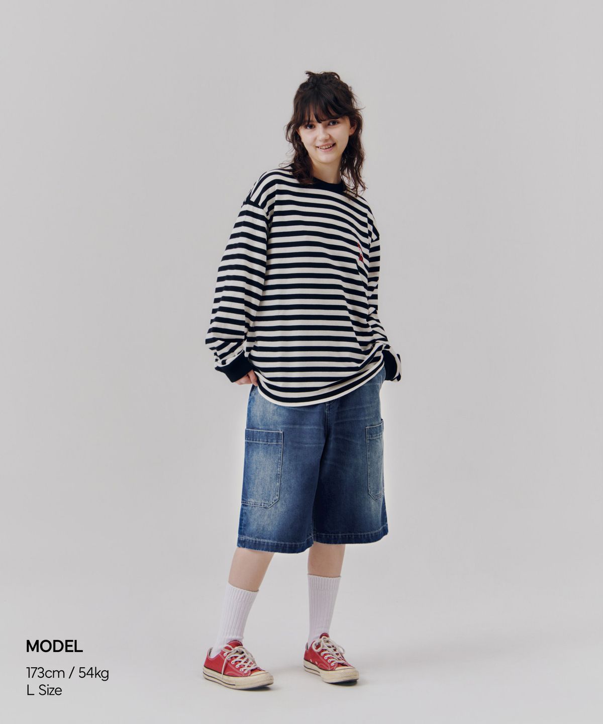 피도디도(FIDO DIDO) Cat Brush Washed Bermuda Pants Mid Washed