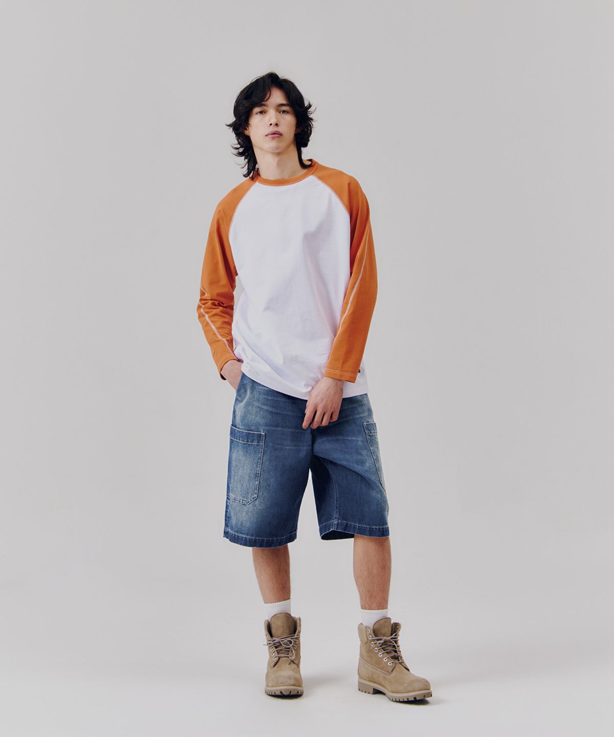 피도디도(FIDO DIDO) Cat Brush Washed Bermuda Pants Mid Washed