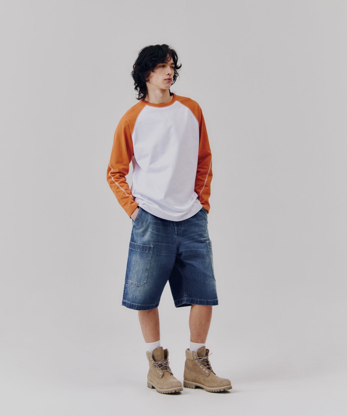 피도디도(FIDO DIDO) Cat Brush Washed Bermuda Pants Mid Washed